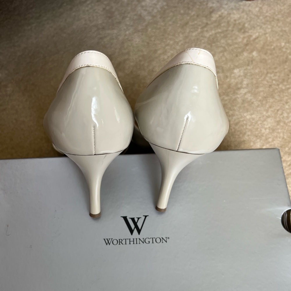 Worthington cream and Gray Peep Toe Heels - Picture 5 of 8